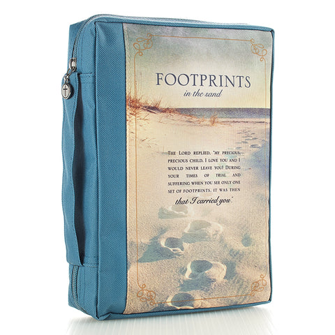 Footprints Poly/Canvas Bible Cover BBM597