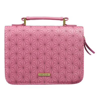Rose Pink Faux Leather Bible Cover BBM672