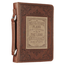 A Man's Heart Brown Faux Leather Bible Cover BBM675