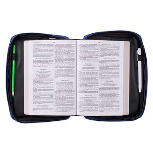 He Has Made Everything Beautiful Navy Floral Value Bible Cover - Ecclesiastes 3:11 Open with Bible and Two Pens