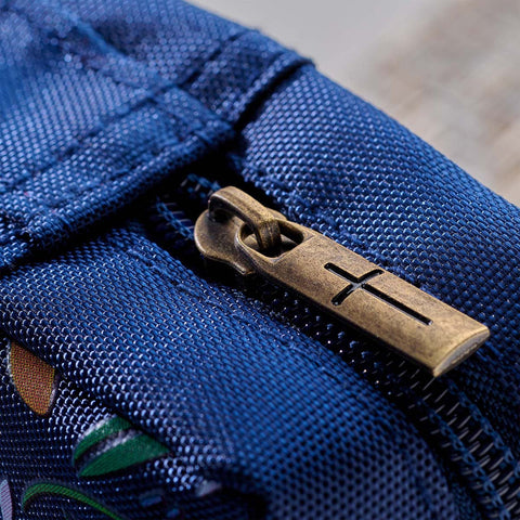 He Has Made Everything Beautiful Navy Floral Value Bible Cover - Ecclesiastes 3:11 Antique zipper pull