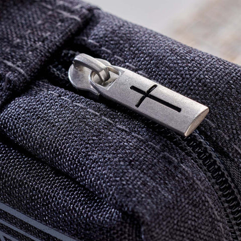 Be Strong in the LORD Gray Value Bible Cover - Ephesians 6:10 Zipper Pull