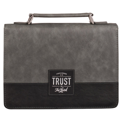 Trust In The Lord Gray And Black Bible Cover BBL727