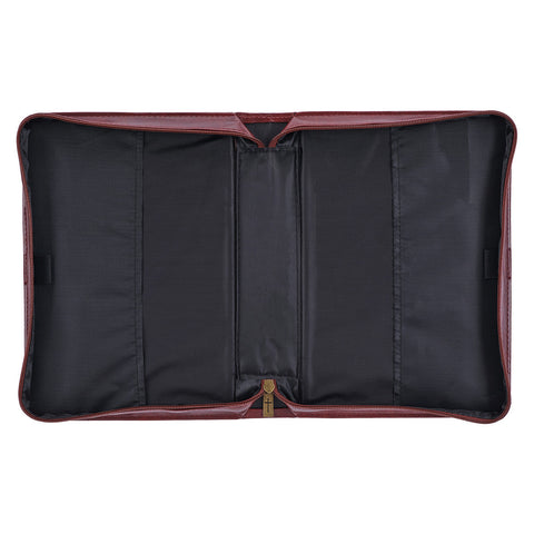 Hope and a Future Chestnut Brown Faux Leather Classic Bible Cover - Jeremiah 29:11 Open