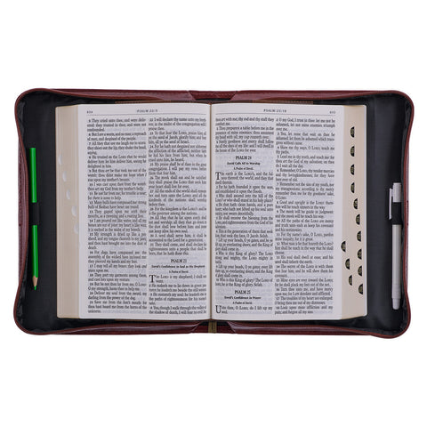 Hope and a Future Chestnut Brown Faux Leather Classic Bible Cover - Jeremiah 29:11 Open with Bible 