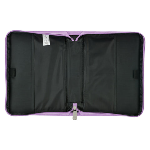 Be Still & Know Purple Laurel Faux Leather Fashion Bible Cover - Psalm 46:10 Open