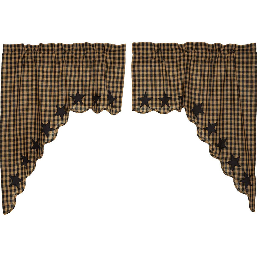 Black Check Homespun Curtains 20