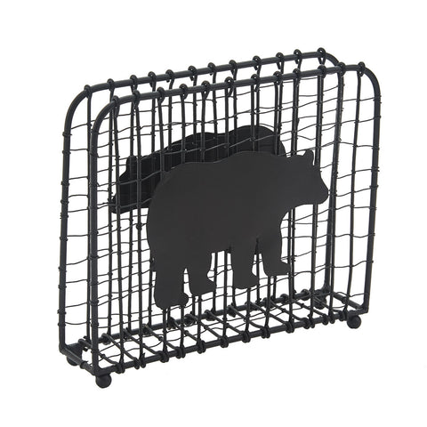 Black Bear Wire Lunch Napkin Holder 22-465