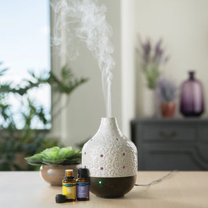Botanical Large Essential Oil diffuser with essential oils.