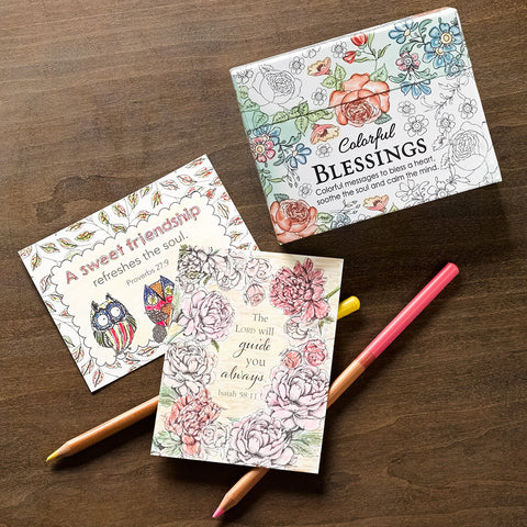 coloring in Scripture cards