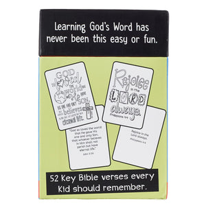 Bible Memory Verses Coloring Cards Back of Box