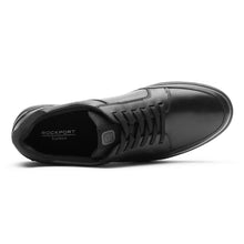 Rockport men's Bronson oxford shoe in black, top view
