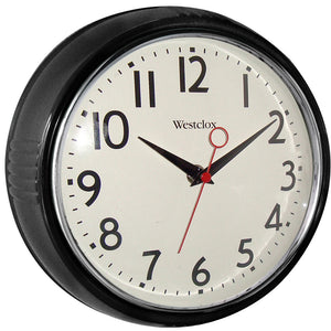 Westclox 1950 Retro Round Wall Clock Black