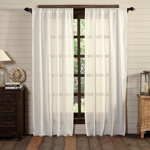 VHC Antique White Curtain panels set of 2.