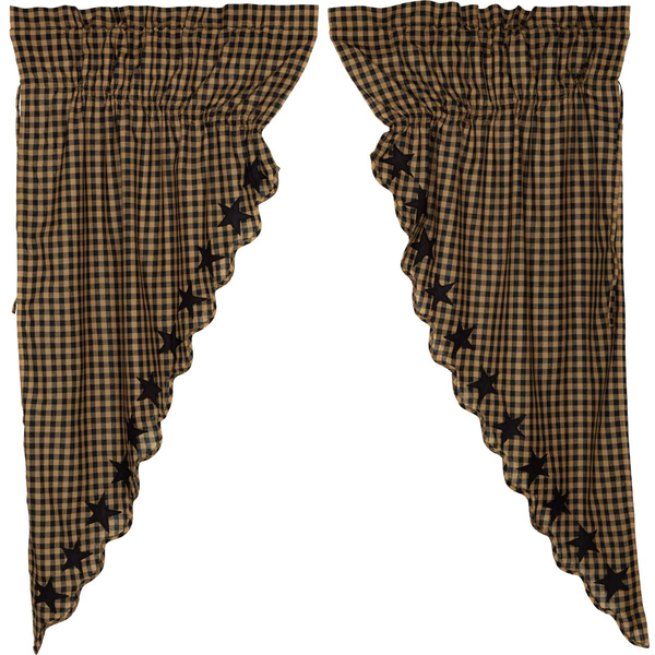 Black store star curtains