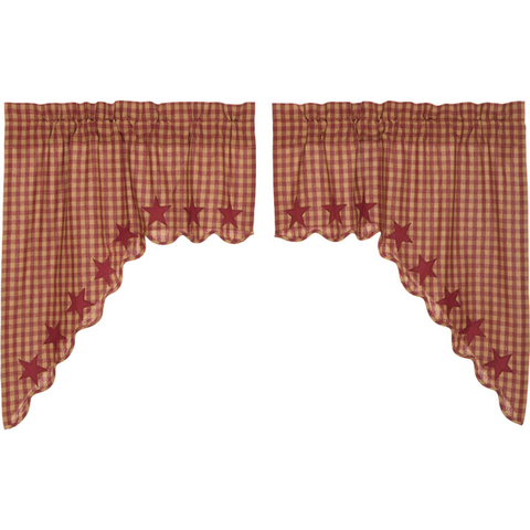 Swag curtains.