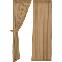 Panel curtains with ties.