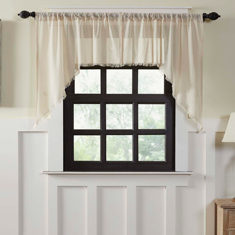Pair of swag curtains.