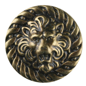 Antique Brass Lion Button