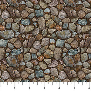 Cabin View Collection Stones Cotton Fabric DP25125-36