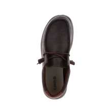 Lamo men's Paul waxed chocolate shoe, top view
