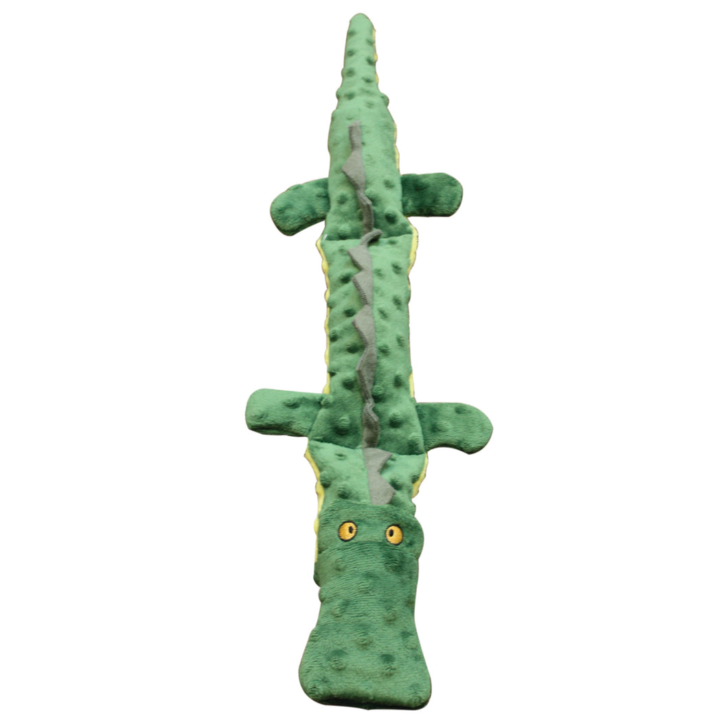 Skinneeez crocodile dog toy. 