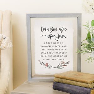 Sign Displayed on Tabletop