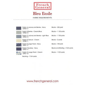 Bleu Etoile Pattern FG BR003 back