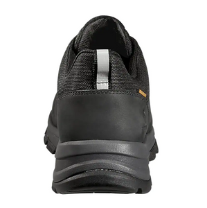 Carhartt men's waterproof low hiker shoe in black, heel view