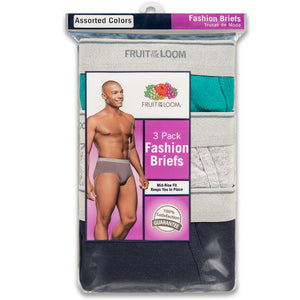 Men's Fruit of the Loom 3-pack colored briefs.