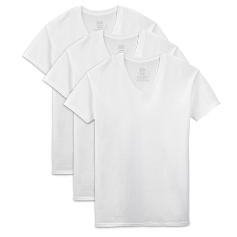 Fruit of the Loom Wihite V-neck T-shirts.