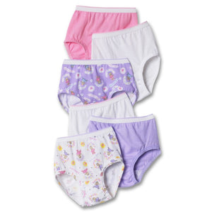 Hanes Girls Ribbed Cotton Panty Brief 6-Pack, 4, Assorted 