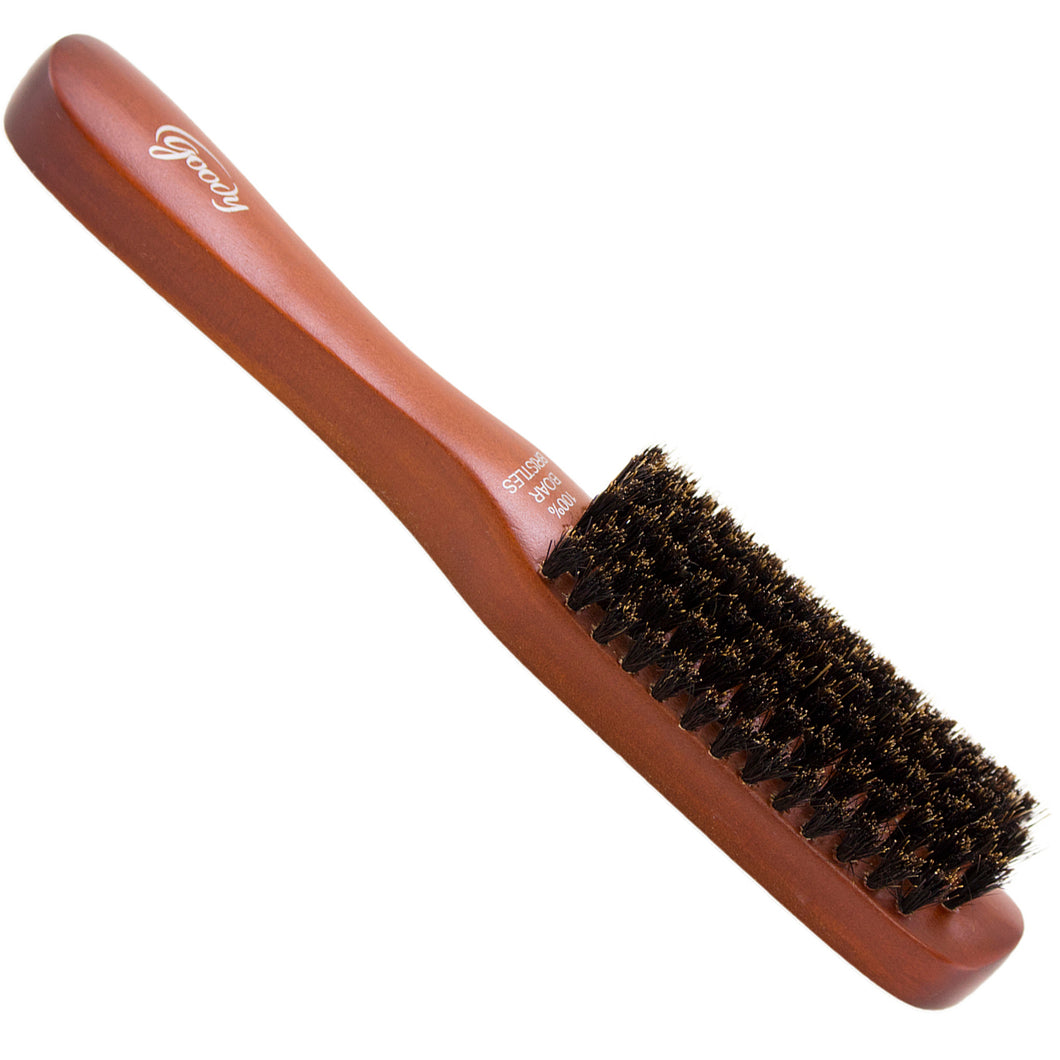 Goody hair brush with wooden handle and boar bristles.