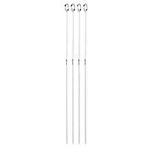 set of 4 stainless steel grilling skewers shown upright