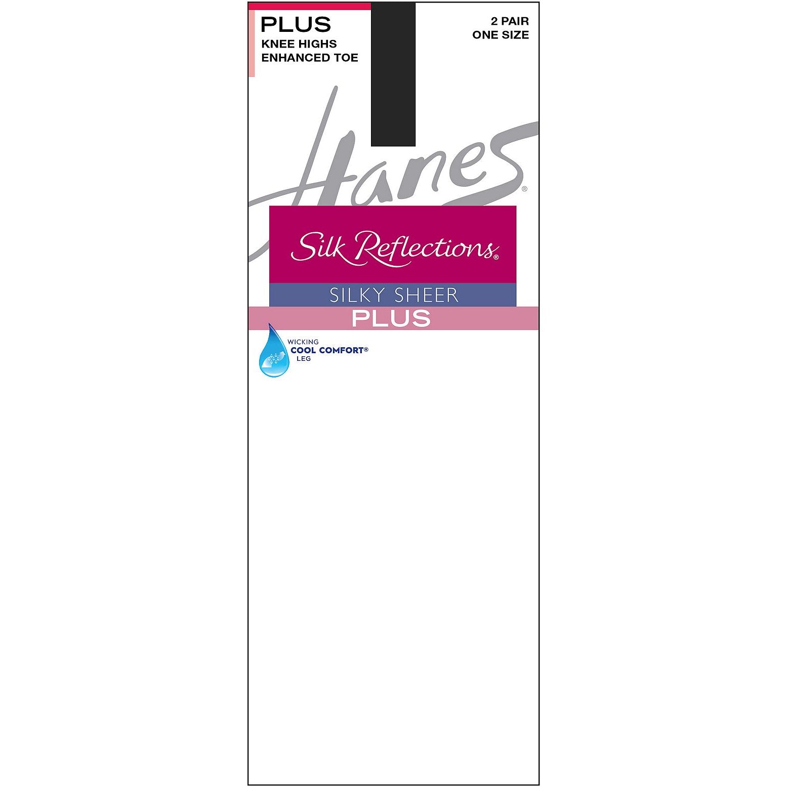 Hanes Silk Reflections Plus Knee Highs 00P19 2 pair pack – Good's