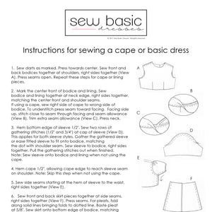 Instructions for dress patterns.
