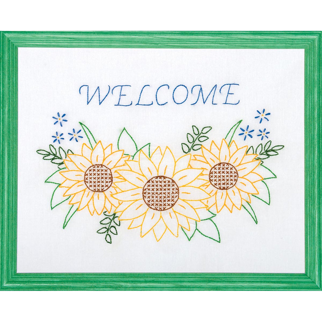 Yellow Green Sunflowers Dish Drying Mat, Floral Kitchen Counter Decor