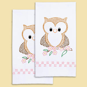Owl on Branch Decorative Hand Towels