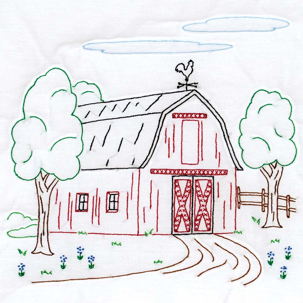 Jack Dempsey Needle Art Barn 18 inch Quilt Blocks Cross Stitch & Embroidery Design 732-749