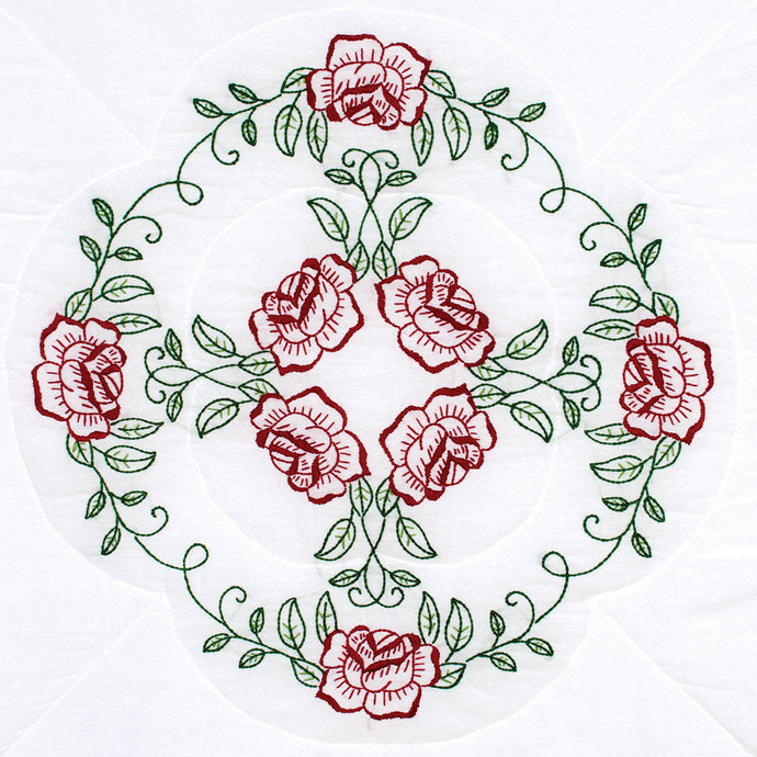 Circle of Roses 18-Inch Quilt Block