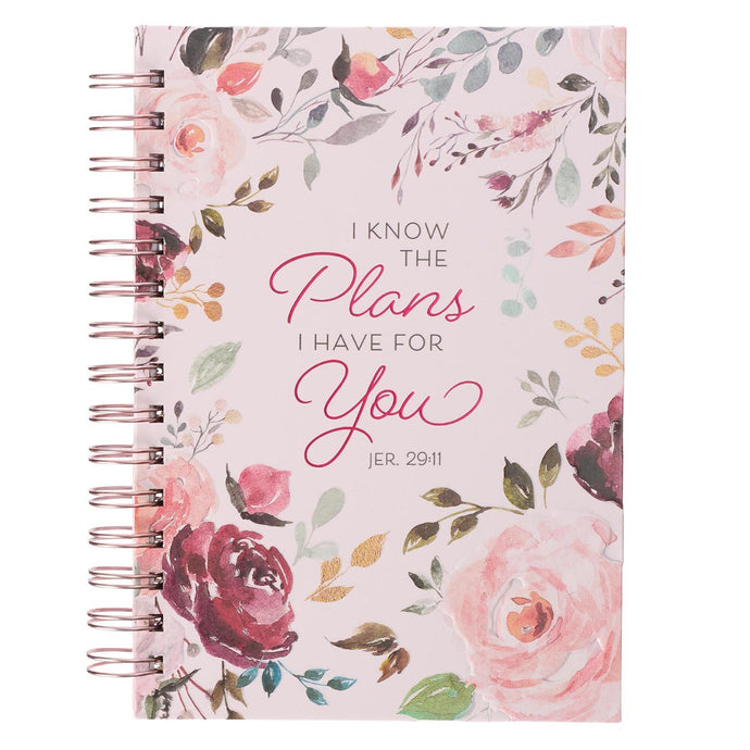 Christian Art Gifts The Plans I Have for You Plum Floral Wirebound Journal - Jeremiah 29:11 JLW132