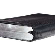 Black Faux Leather King James Version Pocket Bible KJV013 silver page gilt-edging