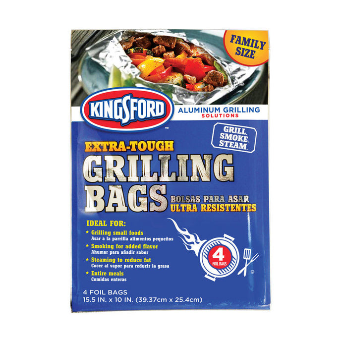 kingsford foil grilling bags, 4 pack, front view