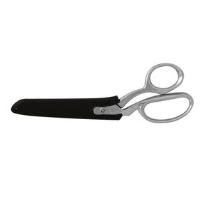 Gingher left-handed scissors in sheath.