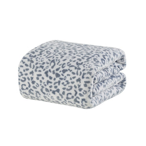 Plush Leopard Animal Print Throw folded