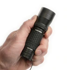 LuxPro LP1033C compact focusing LED flashlight in hand