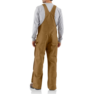 BRN Back View of Carhartt Men's Duck Unlined Overalls Zip-to-Thigh R37