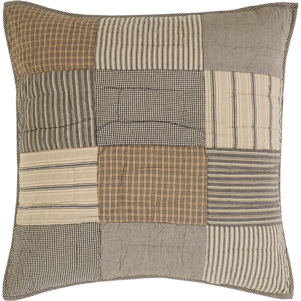 Quilted patchwork pillow.
