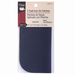 Dritz Navy Twill Iron-on Patches S-55240-3T