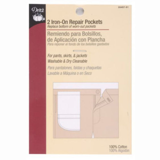 Dritz Iron On Repair Pockets S-55457